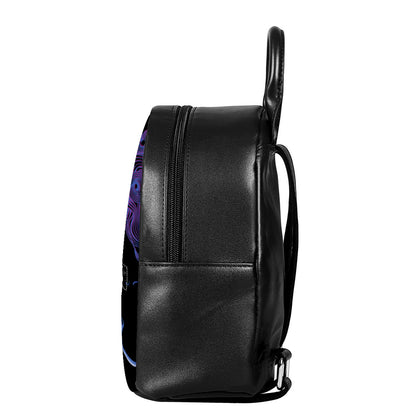Dark Gemini Zodiac Sign Print Leather Backpack