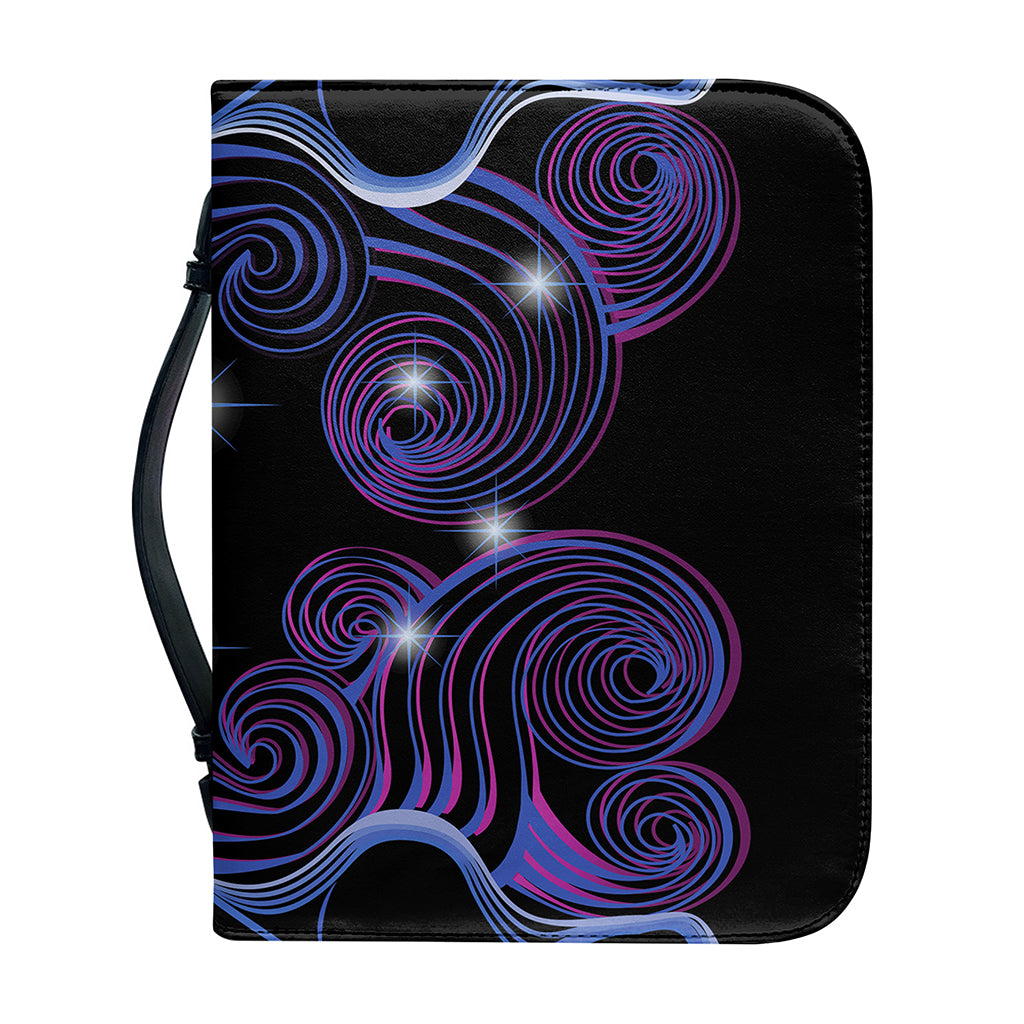 Dark Gemini Zodiac Sign Print Leather Bible Cover
