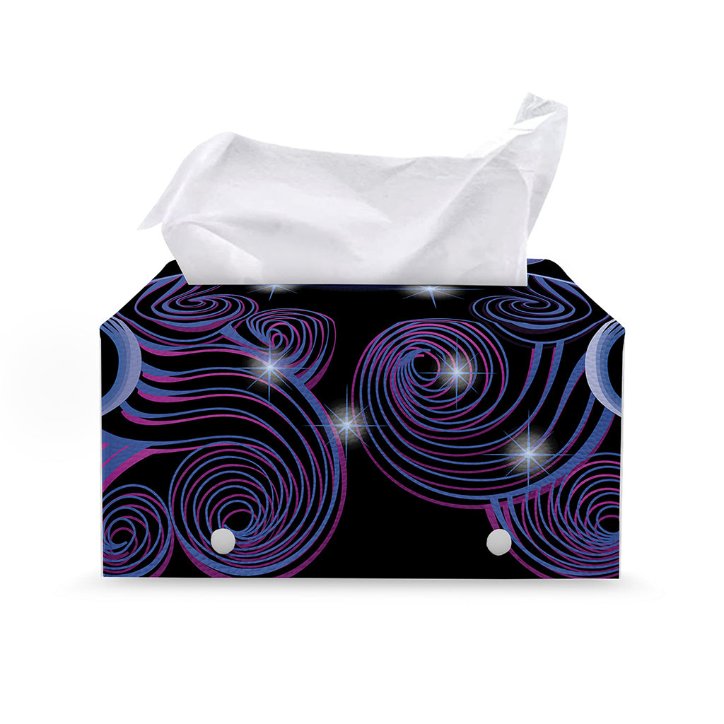 Dark Gemini Zodiac Sign Print Leather Tissue Box Cover
