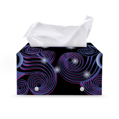 Dark Gemini Zodiac Sign Print Leather Tissue Box Cover