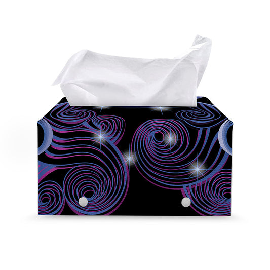 Dark Gemini Zodiac Sign Print Leather Tissue Box Cover