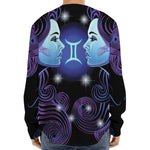 Dark Gemini Zodiac Sign Print Long Sleeve Baseball Jersey