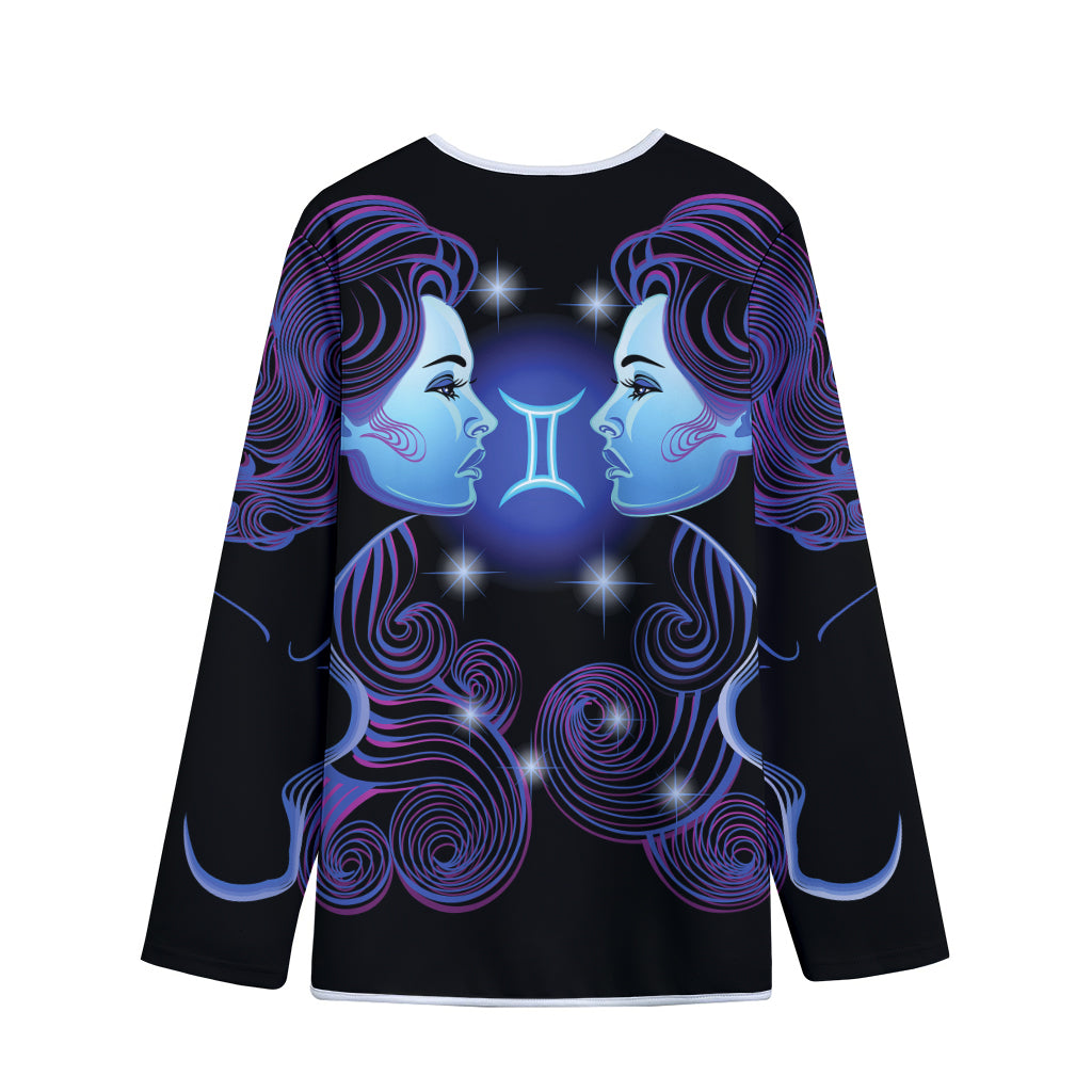 Dark Gemini Zodiac Sign Print Long Sleeve Short Coat