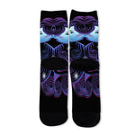 Dark Gemini Zodiac Sign Print Long Socks