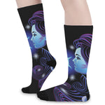 Dark Gemini Zodiac Sign Print Long Socks