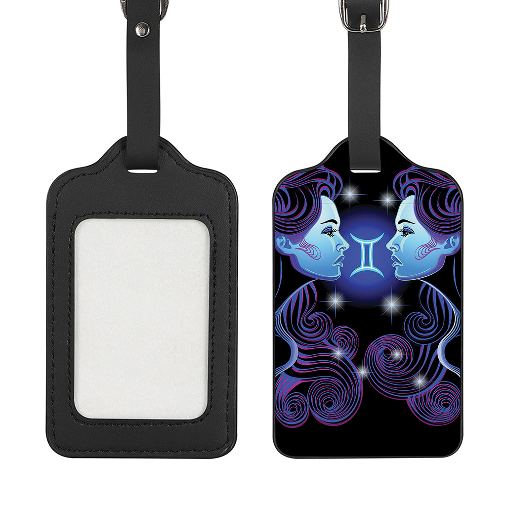 Dark Gemini Zodiac Sign Print Luggage Tag