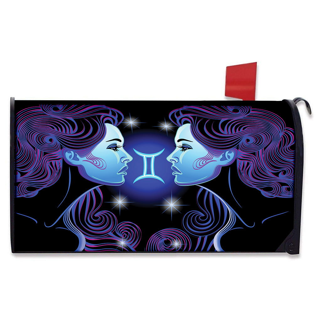 Dark Gemini Zodiac Sign Print Mailbox Cover