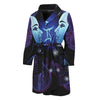 Dark Gemini Zodiac Sign Print Men's Bathrobe