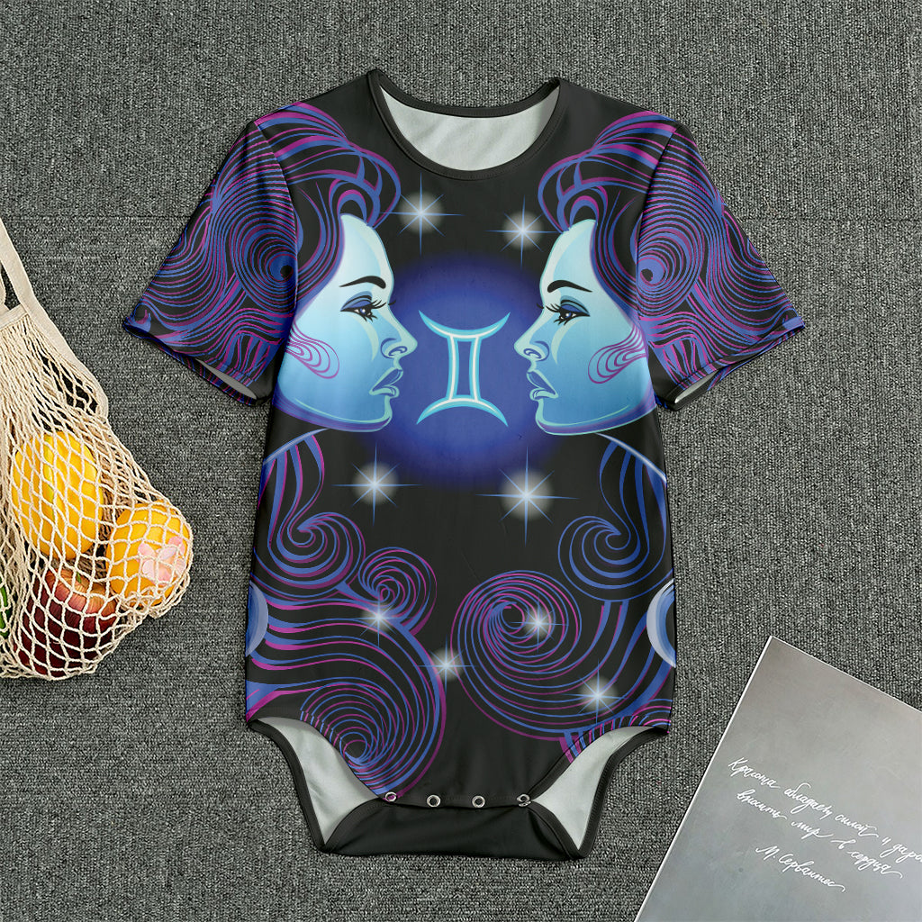 Dark Gemini Zodiac Sign Print Men's Bodysuit