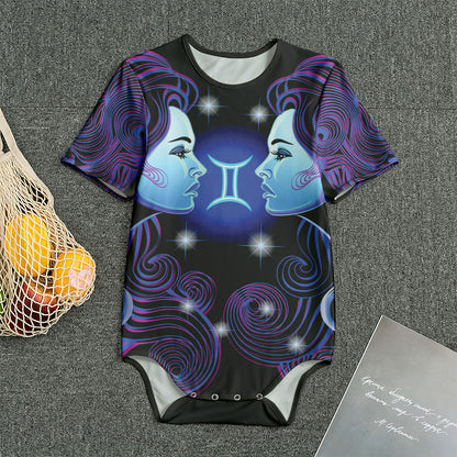 Dark Gemini Zodiac Sign Print Men's Bodysuit