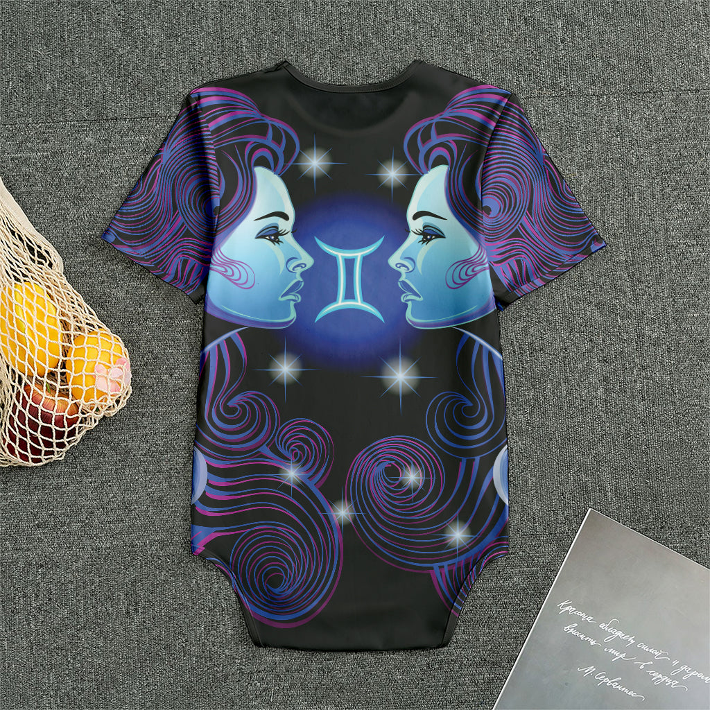 Dark Gemini Zodiac Sign Print Men's Bodysuit