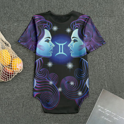 Dark Gemini Zodiac Sign Print Men's Bodysuit