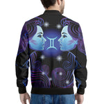 Dark Gemini Zodiac Sign Print Men's Bomber Jacket