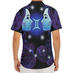 Dark Gemini Zodiac Sign Print Men's Deep V-Neck Shirt