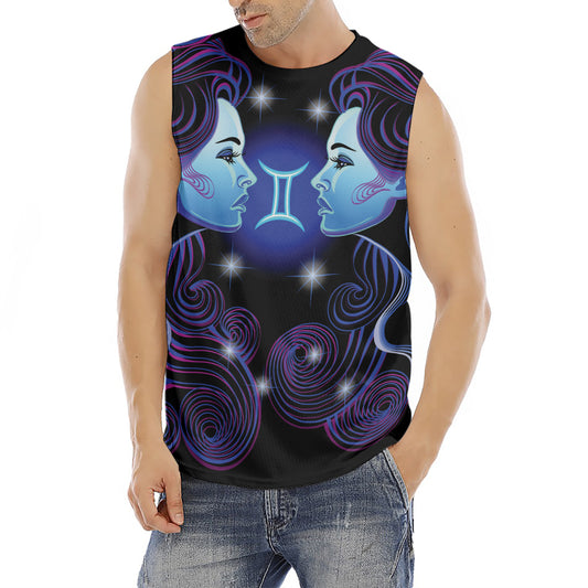 Dark Gemini Zodiac Sign Print Men's Fitness Tank Top