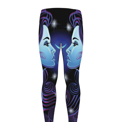 Dark Gemini Zodiac Sign Print Men's leggings