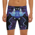 Dark Gemini Zodiac Sign Print Men's Long Boxer Briefs