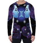 Dark Gemini Zodiac Sign Print Men's Long Sleeve T-Shirt