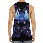 Dark Gemini Zodiac Sign Print Men's Muscle Tank Top