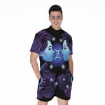 Dark Gemini Zodiac Sign Print Men's Rompers