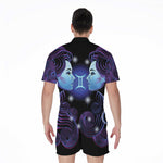 Dark Gemini Zodiac Sign Print Men's Rompers