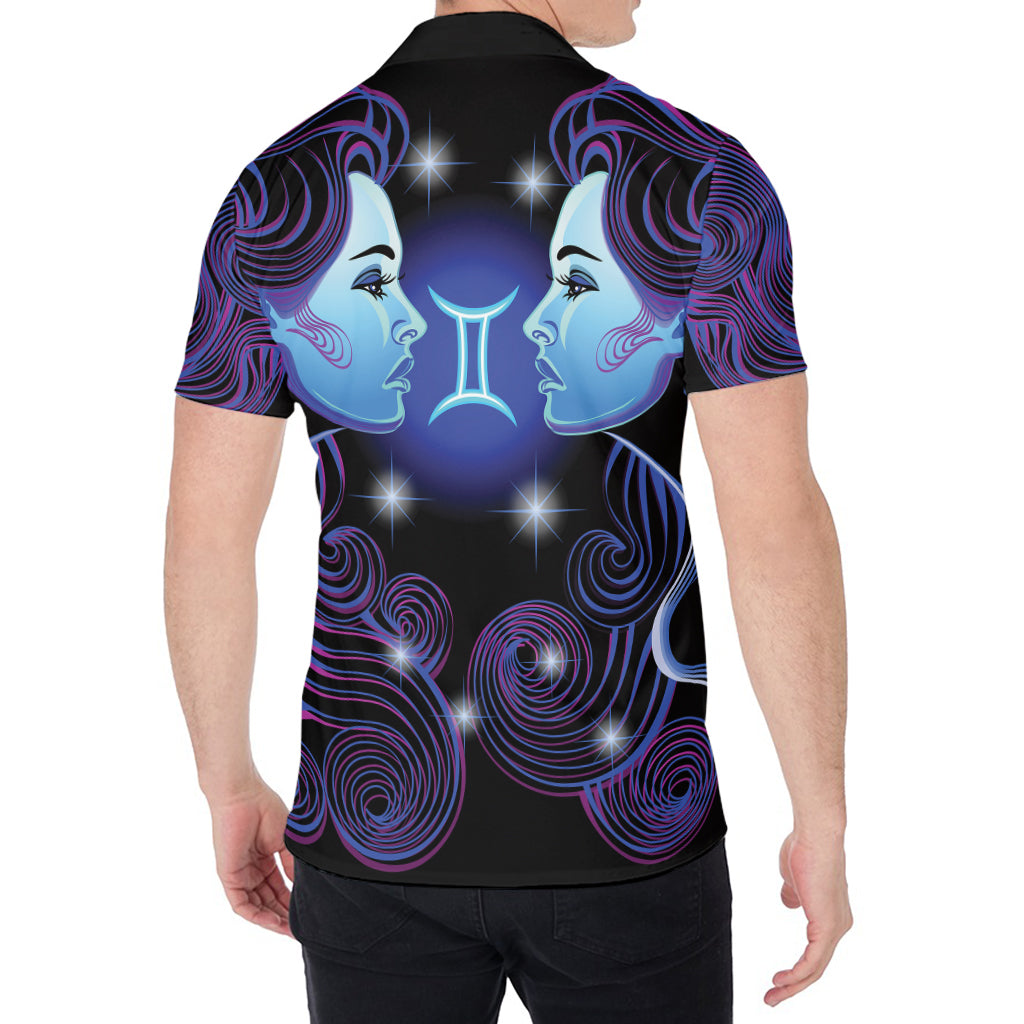 Dark Gemini Zodiac Sign Print Men's Shirt