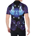 Dark Gemini Zodiac Sign Print Men's Shirt