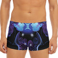 Dark Gemini Zodiac Sign Print Men's Short Boxer Briefs