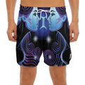 Dark Gemini Zodiac Sign Print Men's Split Running Shorts
