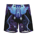 Dark Gemini Zodiac Sign Print Men's Athletic Shorts