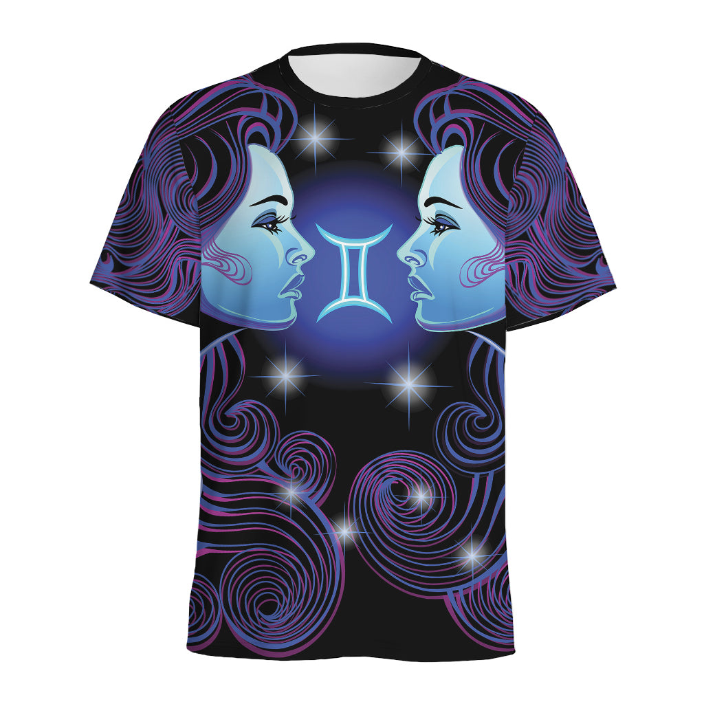 Dark Gemini Zodiac Sign Print Men's Sports T-Shirt