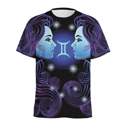 Dark Gemini Zodiac Sign Print Men's Sports T-Shirt