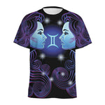 Dark Gemini Zodiac Sign Print Men's Sports T-Shirt