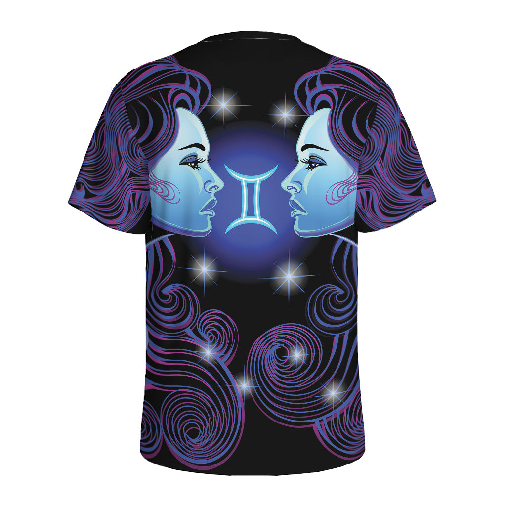 Dark Gemini Zodiac Sign Print Men's Sports T-Shirt