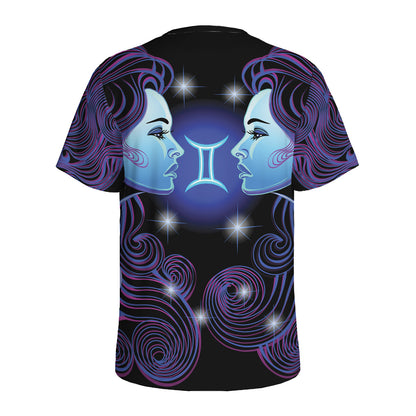Dark Gemini Zodiac Sign Print Men's Sports T-Shirt