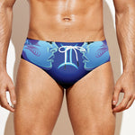Dark Gemini Zodiac Sign Print Men's Swim Briefs