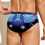 Dark Gemini Zodiac Sign Print Men's Swim Briefs