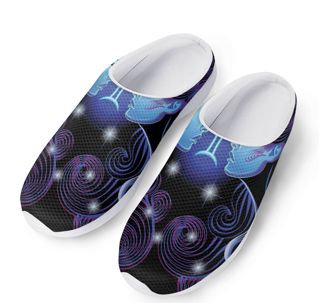 Dark Gemini Zodiac Sign Print Mesh Casual Shoes