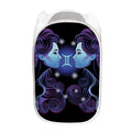 Dark Gemini Zodiac Sign Print Mesh Laundry Hamper