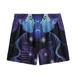 Dark Gemini Zodiac Sign Print Mesh Shorts