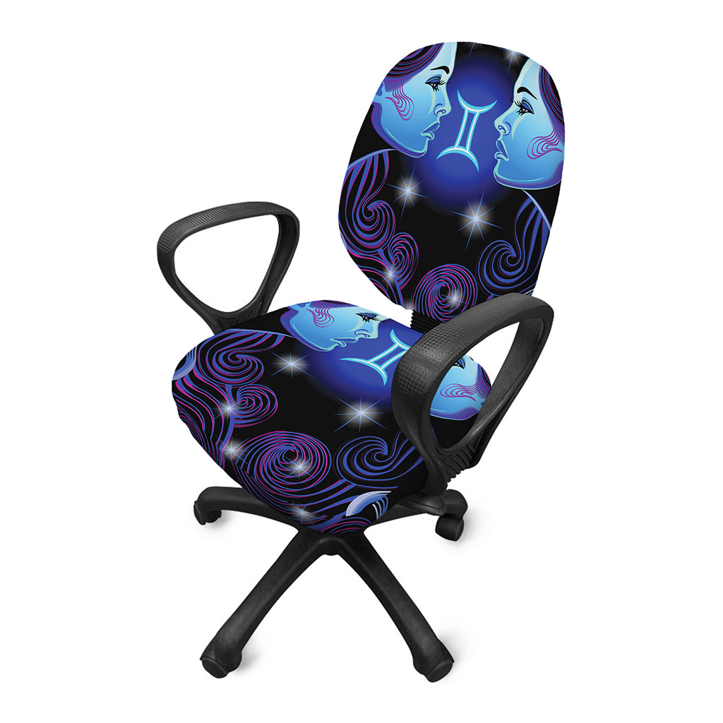 Dark Gemini Zodiac Sign Print Office Chair Cover