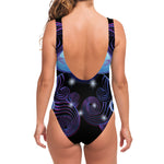 Dark Gemini Zodiac Sign Print One Piece Swimsuit