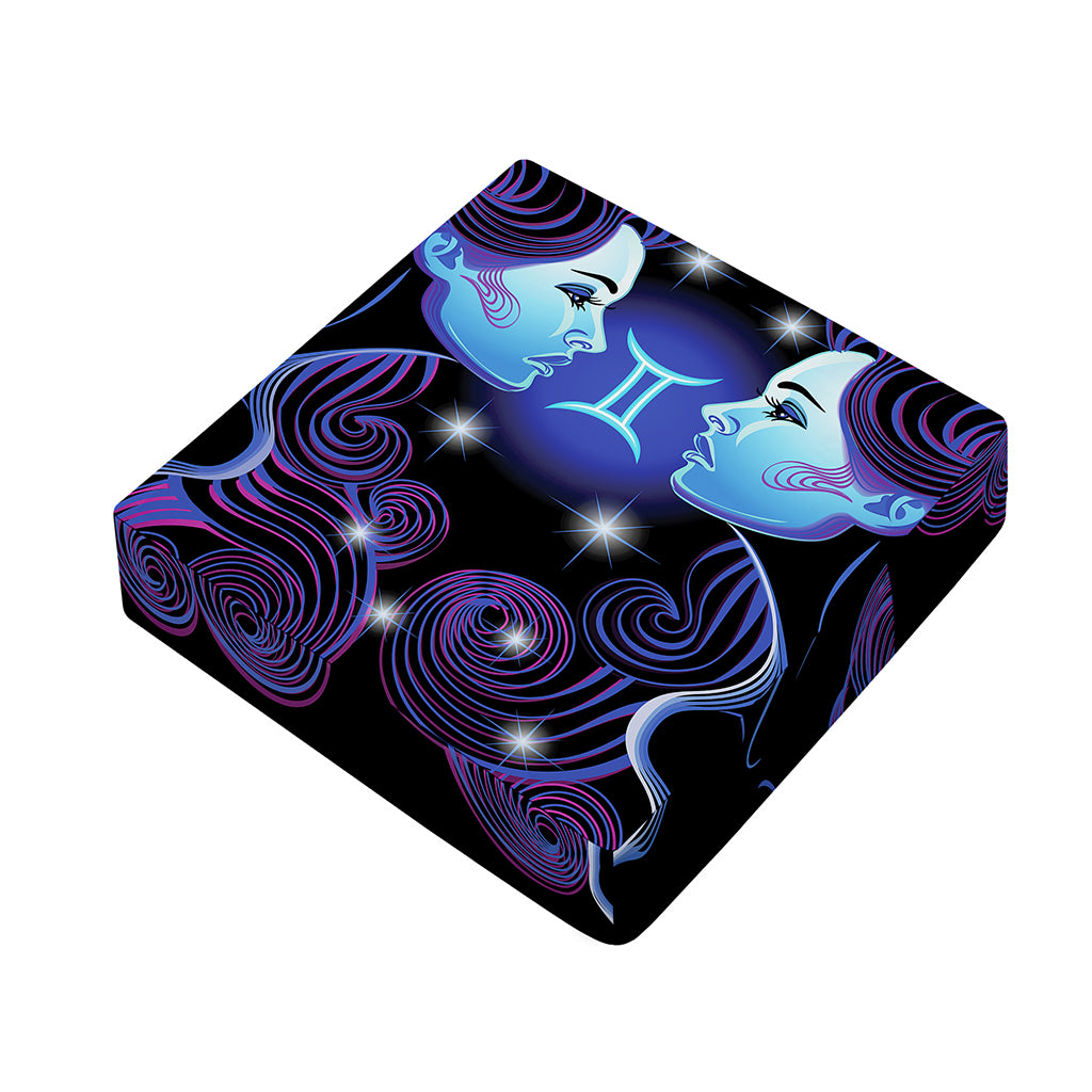 Dark Gemini Zodiac Sign Print Outdoor Seat Cushion Cover