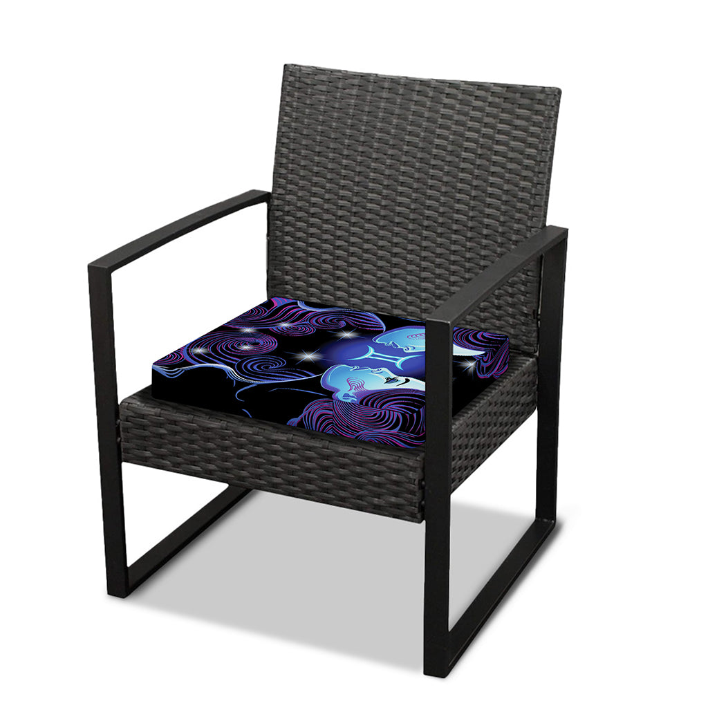 Dark Gemini Zodiac Sign Print Outdoor Seat Cushion Cover