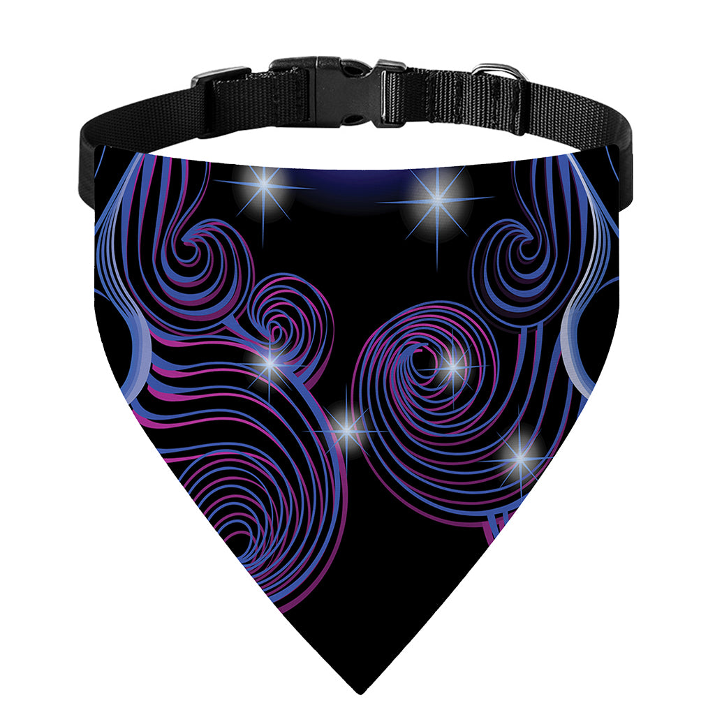 Dark Gemini Zodiac Sign Print Over The Collar Dog Bandana