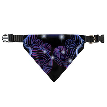 Dark Gemini Zodiac Sign Print Over The Collar Dog Bandana