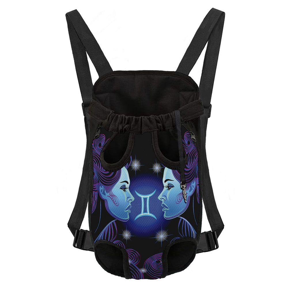 Dark Gemini Zodiac Sign Print Pet Carrier Backpack