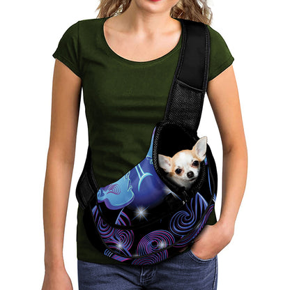 Dark Gemini Zodiac Sign Print Pet Sling Carrier