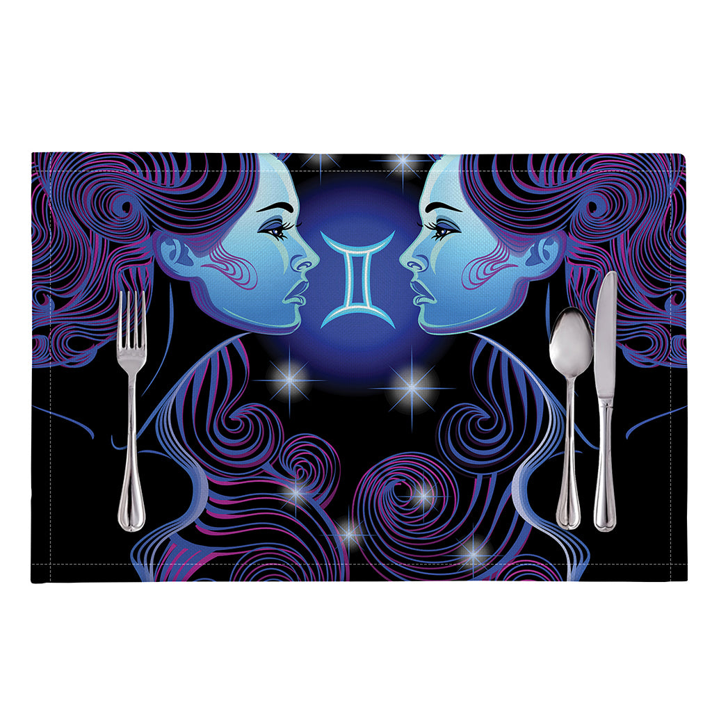 Dark Gemini Zodiac Sign Print Placemat