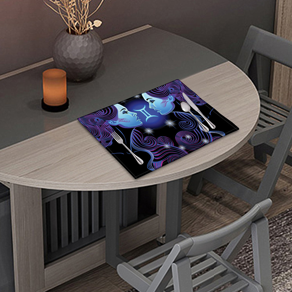 Dark Gemini Zodiac Sign Print Placemat